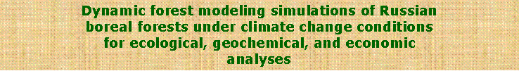 : Dynamic forest modeling simulations of Russian boreal forests under climate change conditions for ecological, geochemical, and economic analyses 